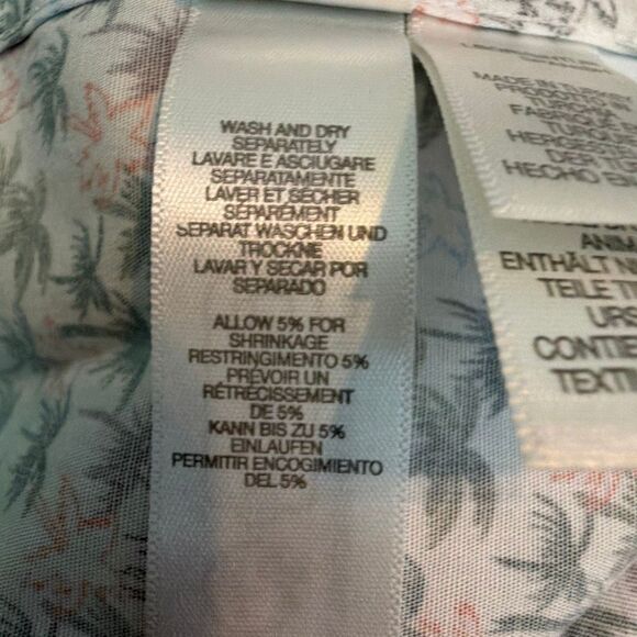 Paul Smith Short Sleeve Palm Print Casual Fit Button Down Shirt M - Picture 14 of 15